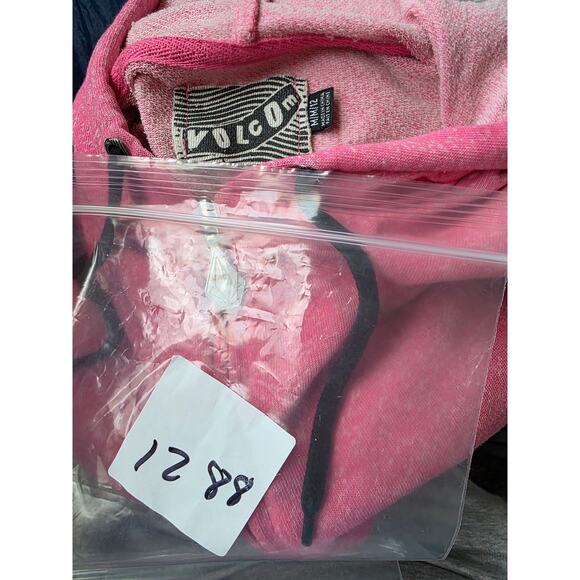 VOLCOM Youth Pink Black Soft Full Zip Hoodie Skater Casual Youth SZ M (12) - Picture 10 of 10